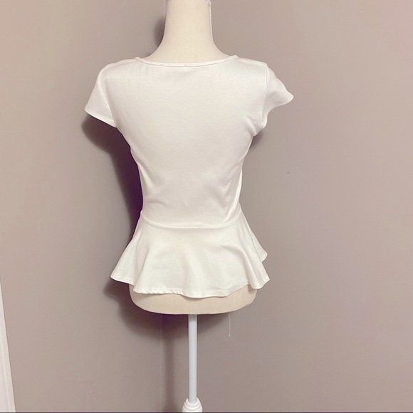 White Peplum Top - Picture 2 of 3